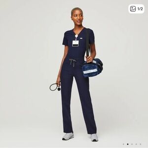 Figs Women's Navy Straight Leg Jumpsuit